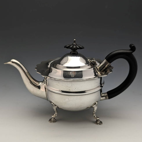 1905年 英国アンティーク 純銀(925シルバー) バチェラーティーポット3点セット 計500g Charles Boyton